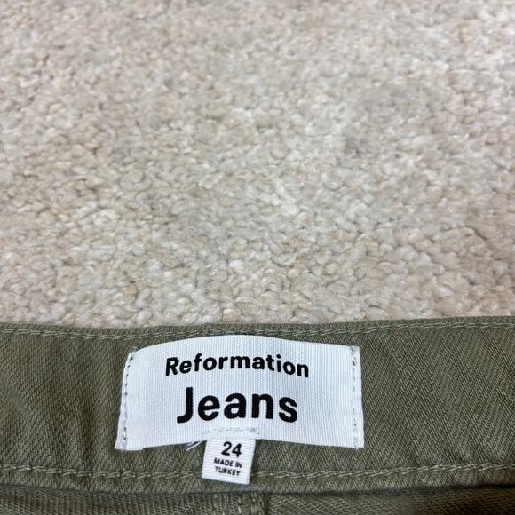 Reformation Bailey High Rise Utility Pants Women's 24 Military Cargo Wide Leg - Picture 4 of 11